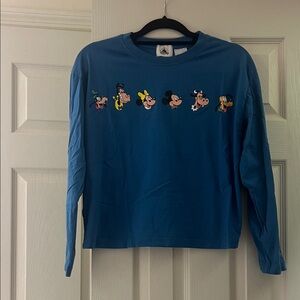 Disney Blue Long Sleeve Tee with Characters
